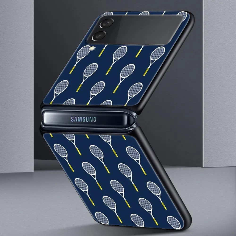 Elegant Black Tennis-Inspired Foldable Phone Case - Durable Hard Shell Cover