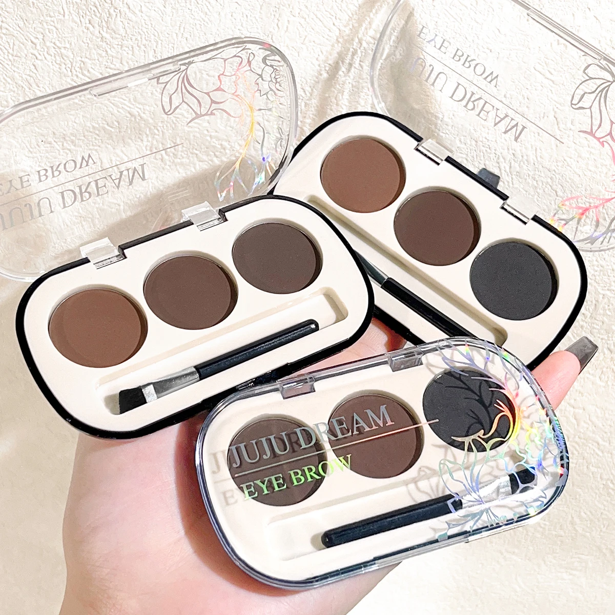 Three-color eyebrow powder pan eyebrow cream lasting waterproof and sweat-proof beginner eyebrow powder female 6