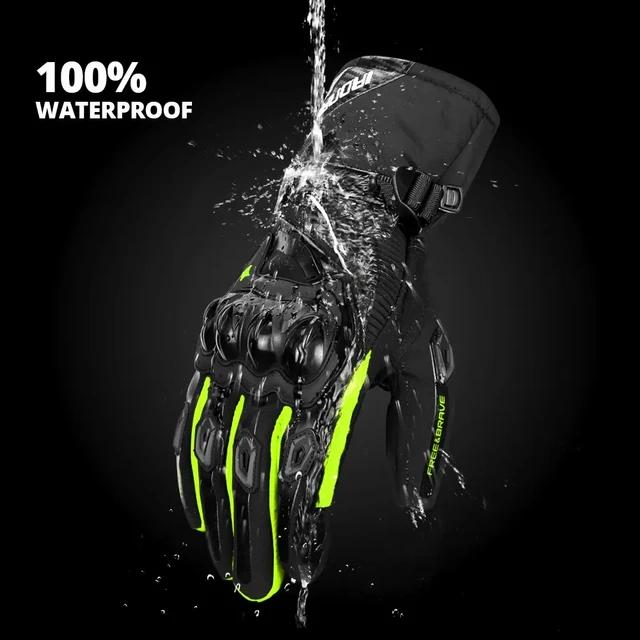 Gants de moto imperméables et coupe-vent, gants d'équitation de moto, gants de motocross, écran tactile, doigt complet, hiver 2