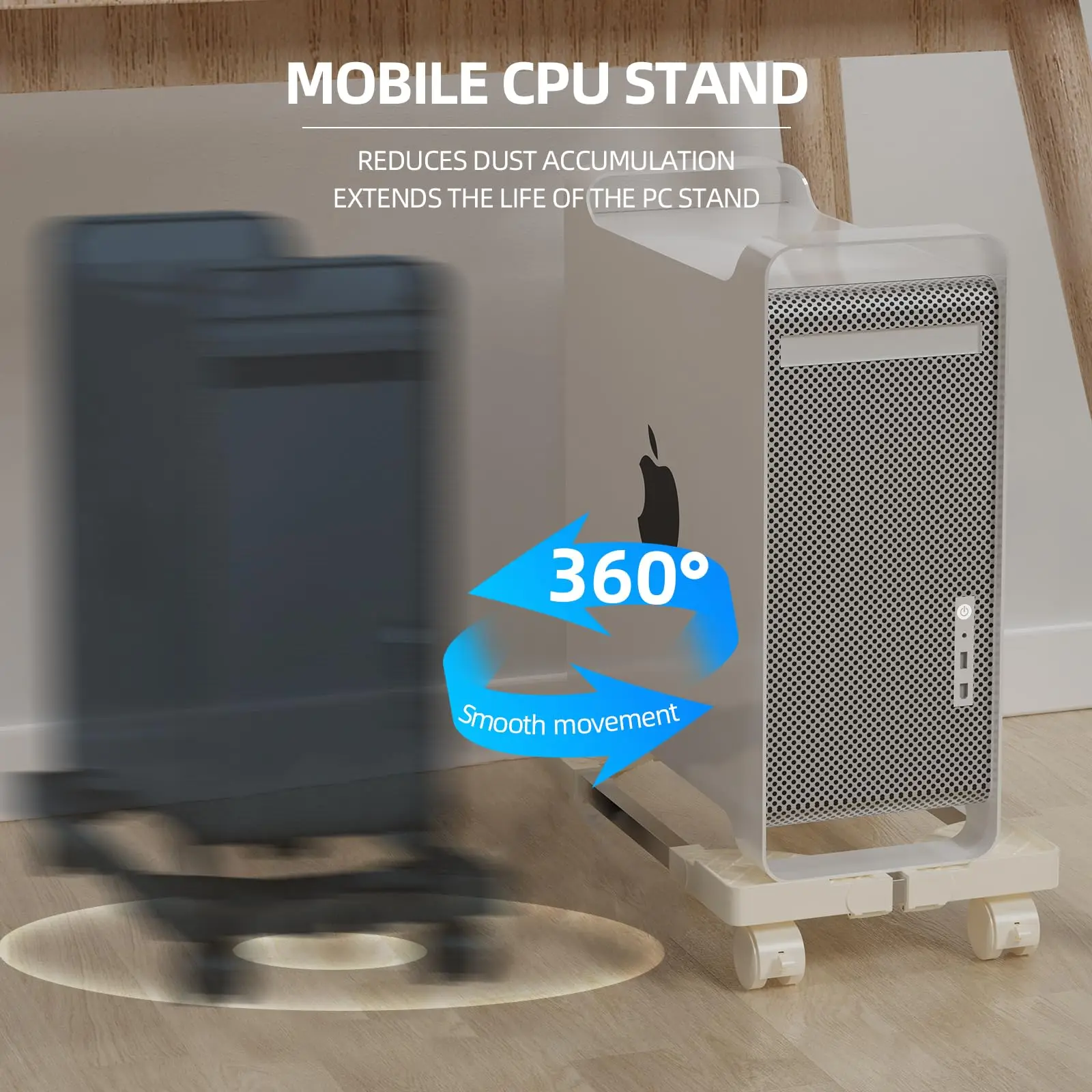 Adjustable Mobile CPU Stand Holder Tower Stand with Rolling Caster Wheels Computer Stand for Tower Fit Most PC Desk Accessories 2