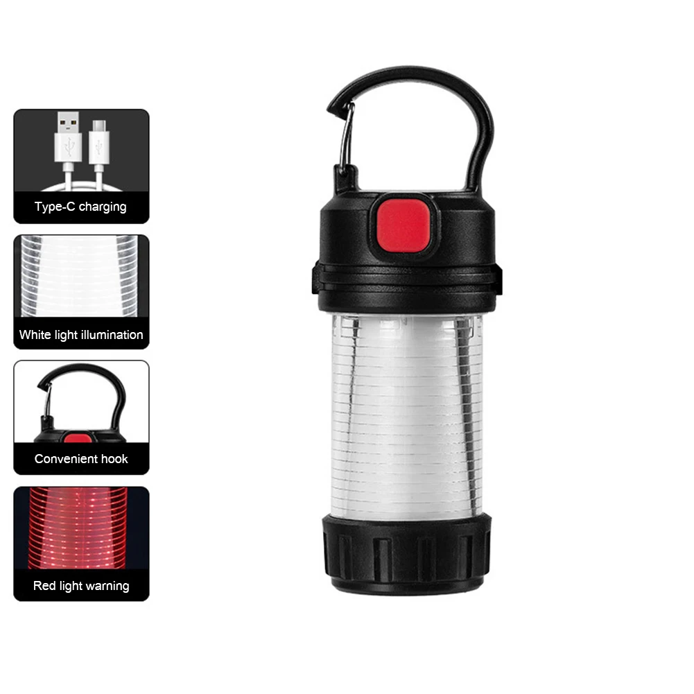 Mini Tent Lamp LED Portable Lantern Torch Camping Lamp Waterproof Emergency Rechargeable Light Camping Work Flashlight with Hook camping light portable lanterns camping lamp camping lantern emergency lights
