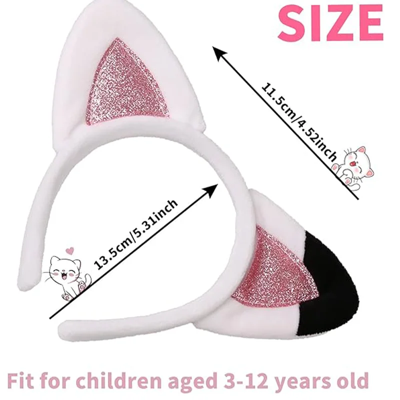 Cute Girls Cat Ears Headband Gabby Kawaii Headwear For Kids Toddler Halloween Party Accessories Dollhouse Hairhoop Birthday Gift