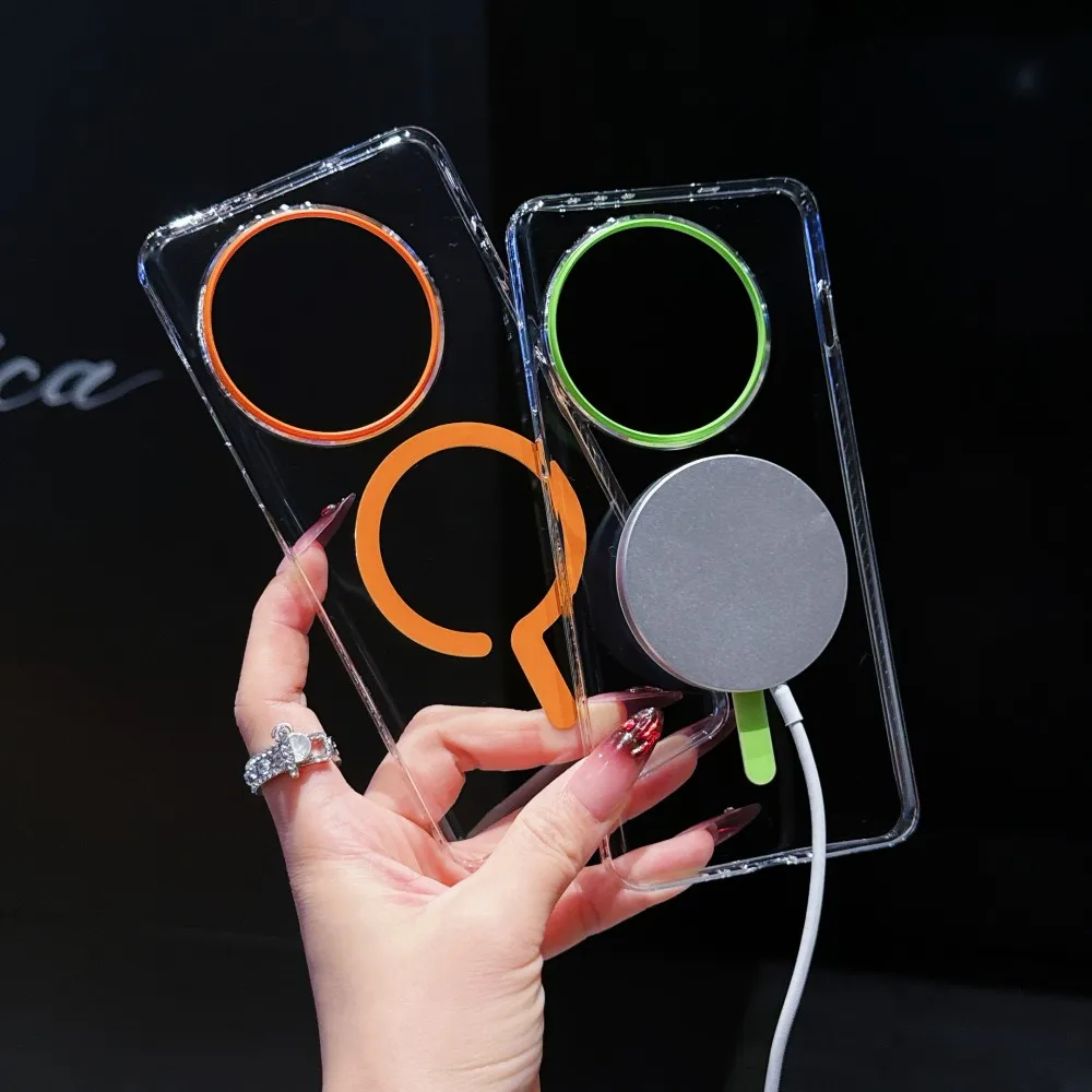 Enhanced Transparent Magnetic Wireless Charging Protective Back Cover Case