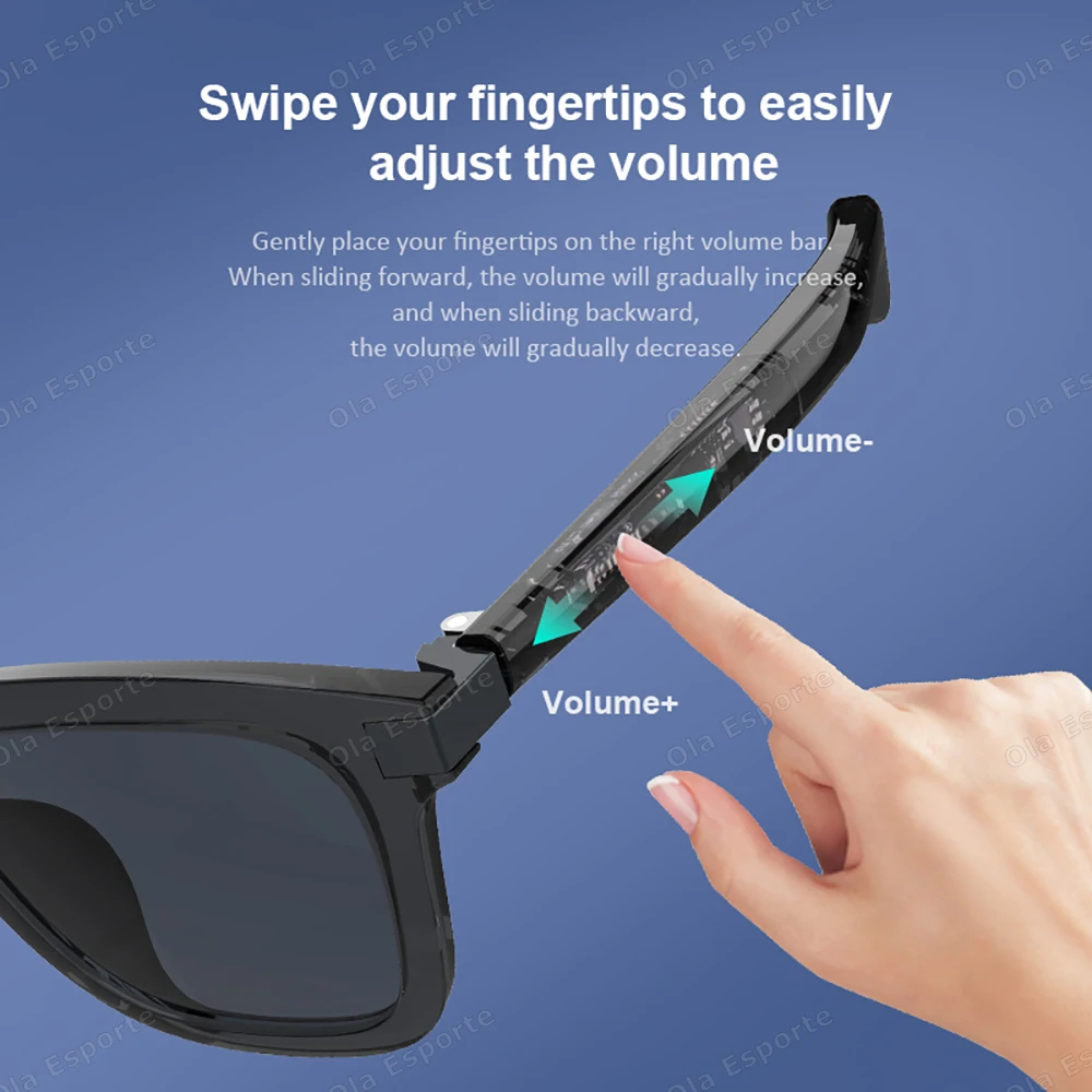Outdoor Smart Glasses Polarized Sunglasses Bluetooth Call Music glasses IPX4 Waterproof Control camera Ear Headphones Women Men