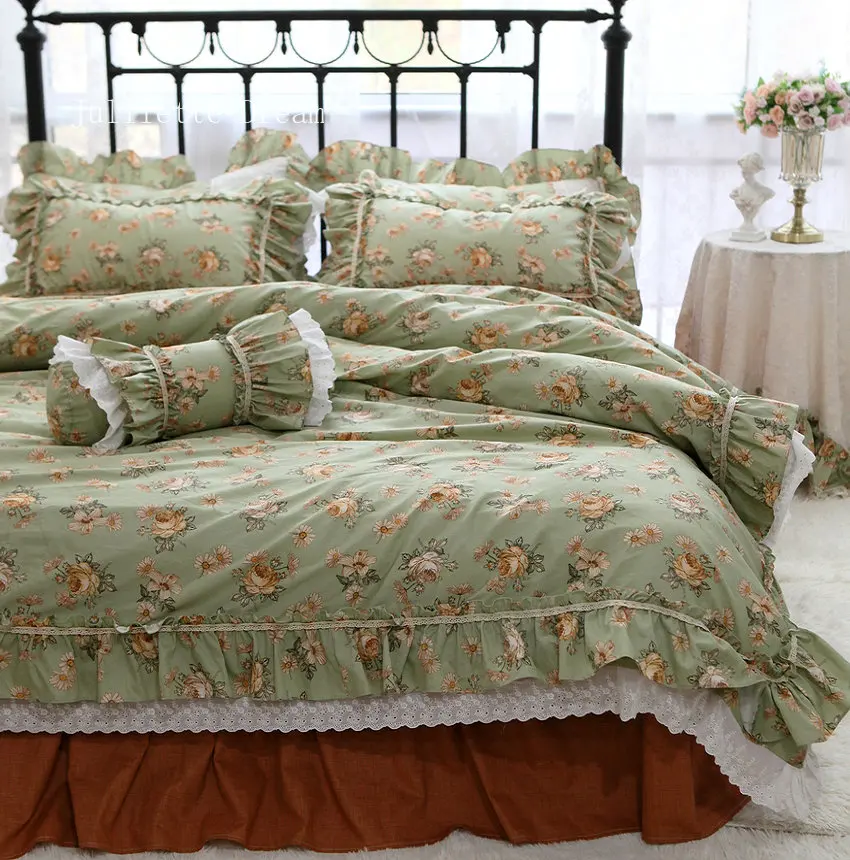 Luxury French design bedding set Floral Retro American Countryside