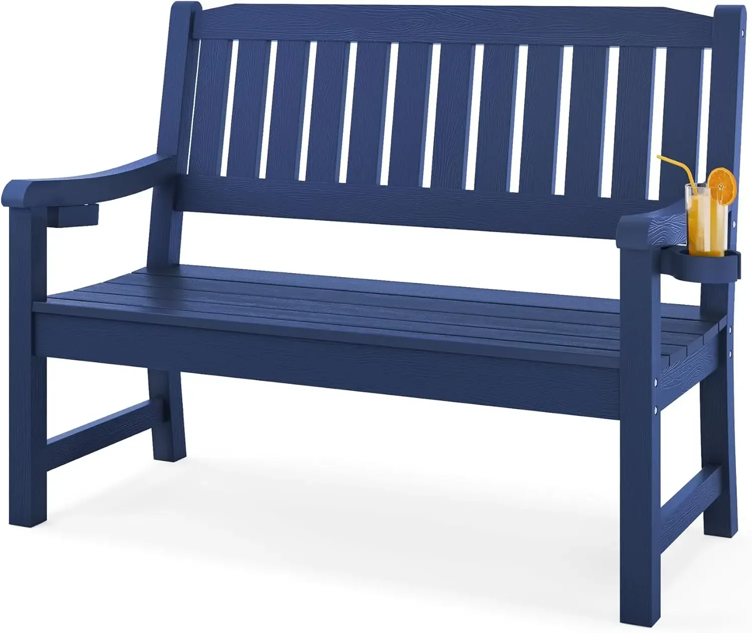 NEW-Outdoor Bench, 2-Person HDPS Garden Bench, Outdoor Benches Weatherproof, All-Weather Fade/Rot Resistant Patio Bench