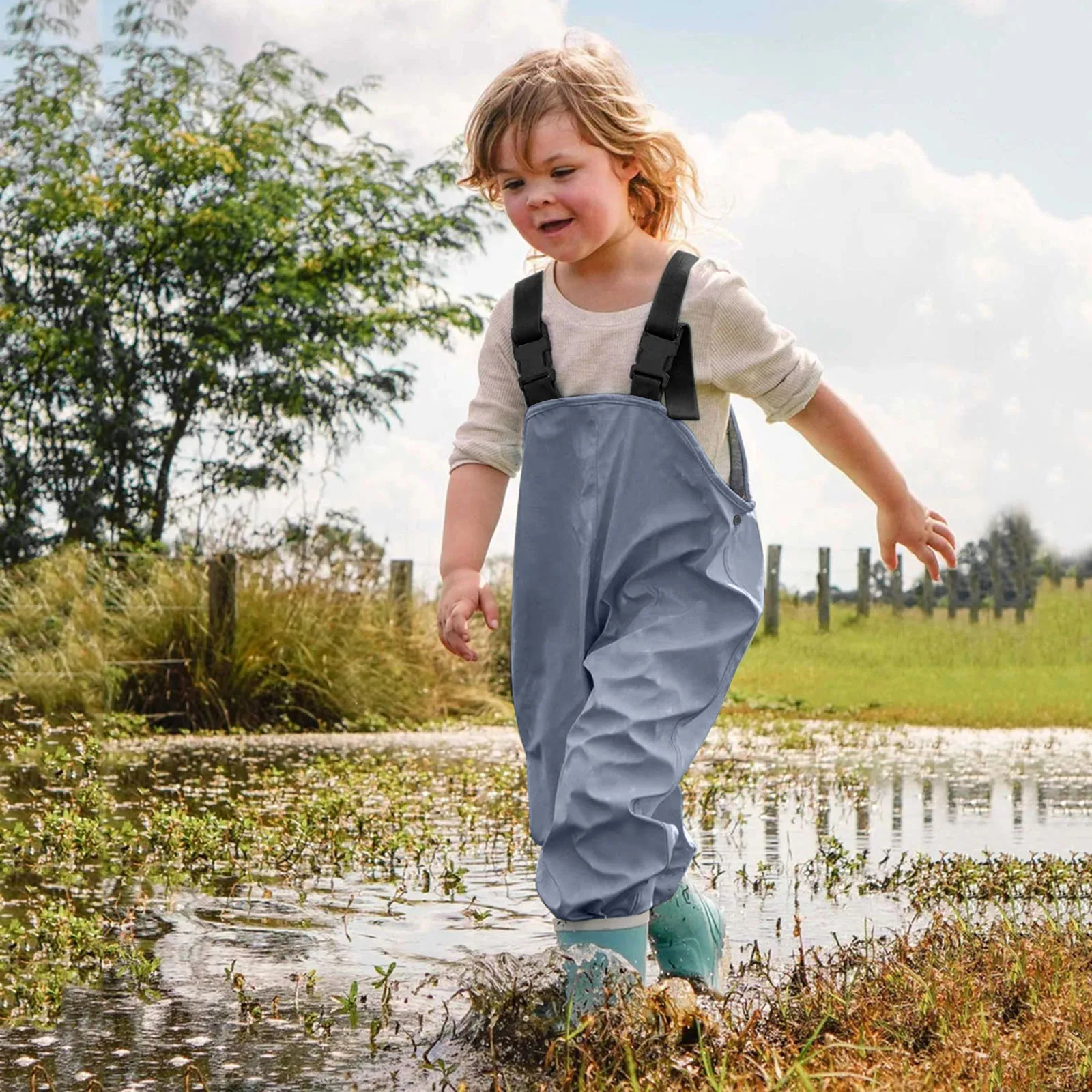 Waterproof Baby Girls Boys PU Rain Pants Breathable Trousers Single Layer Children Outerwear Kids Outfits For 1-8 Years Old