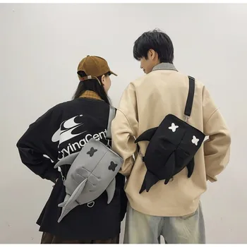 Adjustable Strap Shark Backpack Versatile Style Unique Design Casual Travel Bag New Design Unisex Model Single Shoulder Bag 1
