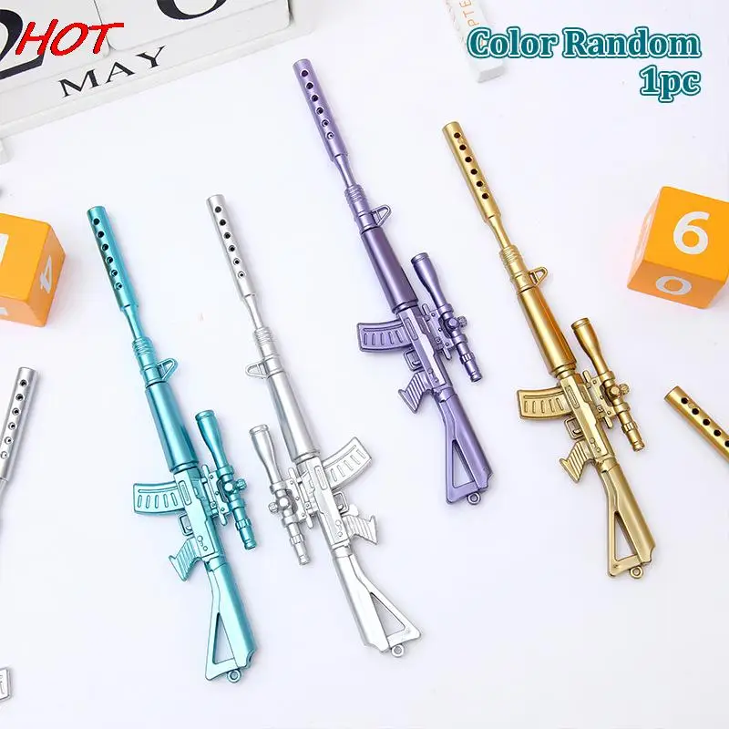 

1PC Kawaii Creative Novelty Colorful Gun Shape Gel Pen Fashion Cool Student Stationery Office School Supplies For Boys Gift