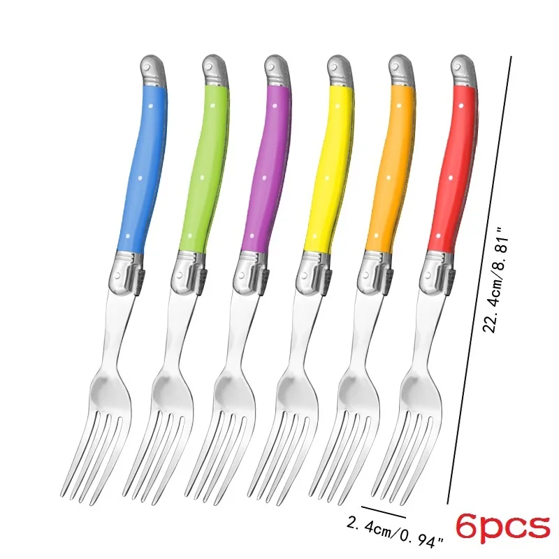 6pcs Rainbow Steak Knives Wedding Gift Multicolor Dinner Knife Stainless  steel Table Knives Colorful Acrylic Handle Flatware 9'' - AliExpress