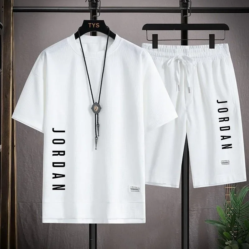 Men's T-shirt + shorts two-piece  - white02