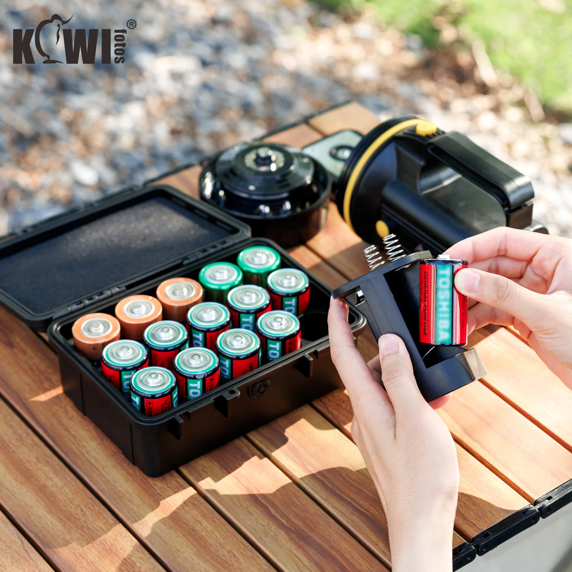15 Steckplätze Typ D Batterie Organizer Aufbewahrung koffer Hochleistungs-IP67 wasserdicht lr20/d/am1 Zelle Alkali batterien halter für den Außenbereich – Detail 11