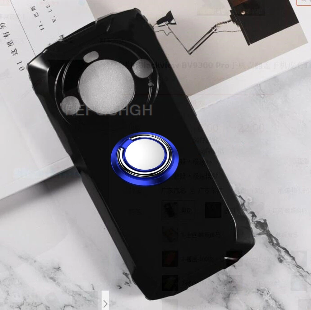 Blackview BV9300 Series Back Ring Holder Phone Cover - TPU Soft Silicone Case