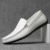 New British Style Mens Casual Shoes Genuine Leather Slip on Flats Men Handmade Loafers Moccasins Luxury Brand Male Driving Shoes 1