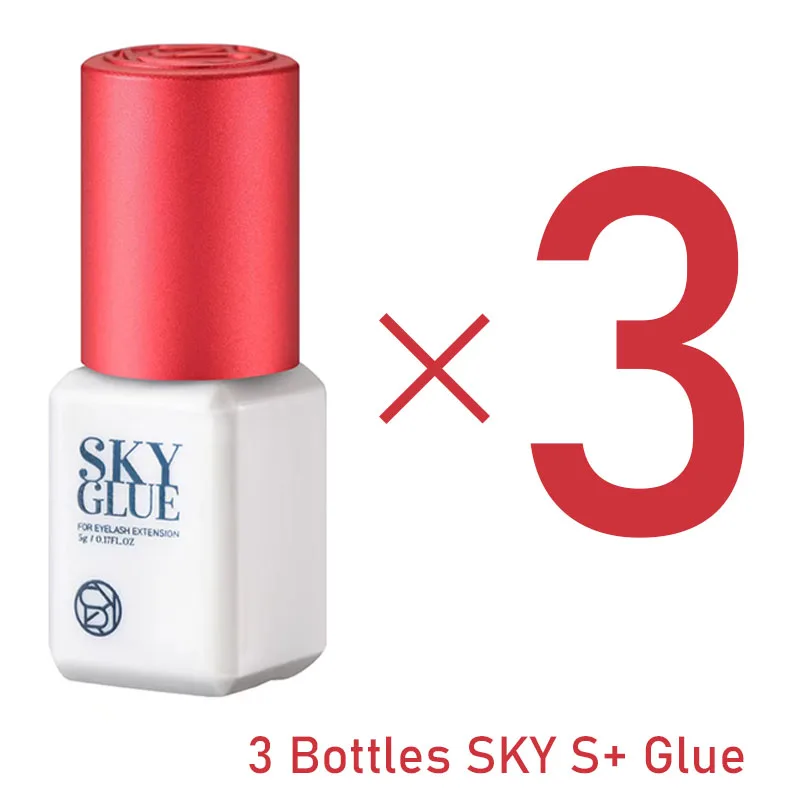 3 Bottles SKY S+ Glue Fake Eyelashes Extension Supplies Korea 5ml Black Red Blue Cap Beauty Health Makeup Tools Adhesive Shop 1 bottle sky glue eyelash extension korea 5ml black red blue cap beauty health shop makeup tools adhesive no irritation