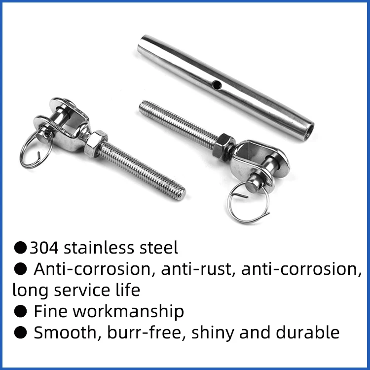 Turnbuckle Stainless Steel Jaw and Jaw Turnbuckle Rigging Screw Closed Body Turnbuckle Jaw for Marine Grade M5 M6 M8 M10 M12 M16