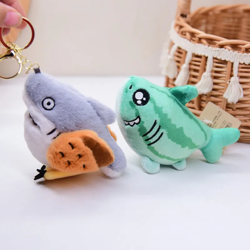 

new cute Creative Cute fool shark pendant plush toy fashione Keychain funny soft decorate birthday gift