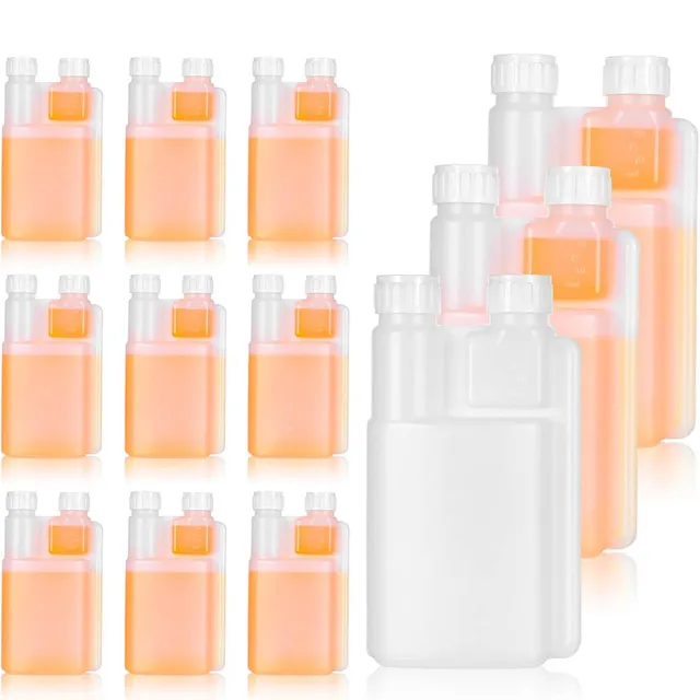Plastic Flask with Built in 1 oz Glass,8.5oz Portable Measuring Bottles for Liquid,beverage,oil, Graduated Dispenser for Travel