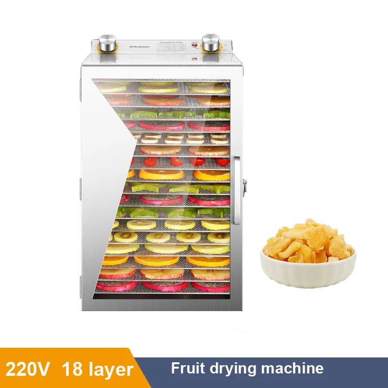Mechanical 12/18 Trays Stainless Steel Dried Banana Fruit Food Dehydrator Machine for Sale