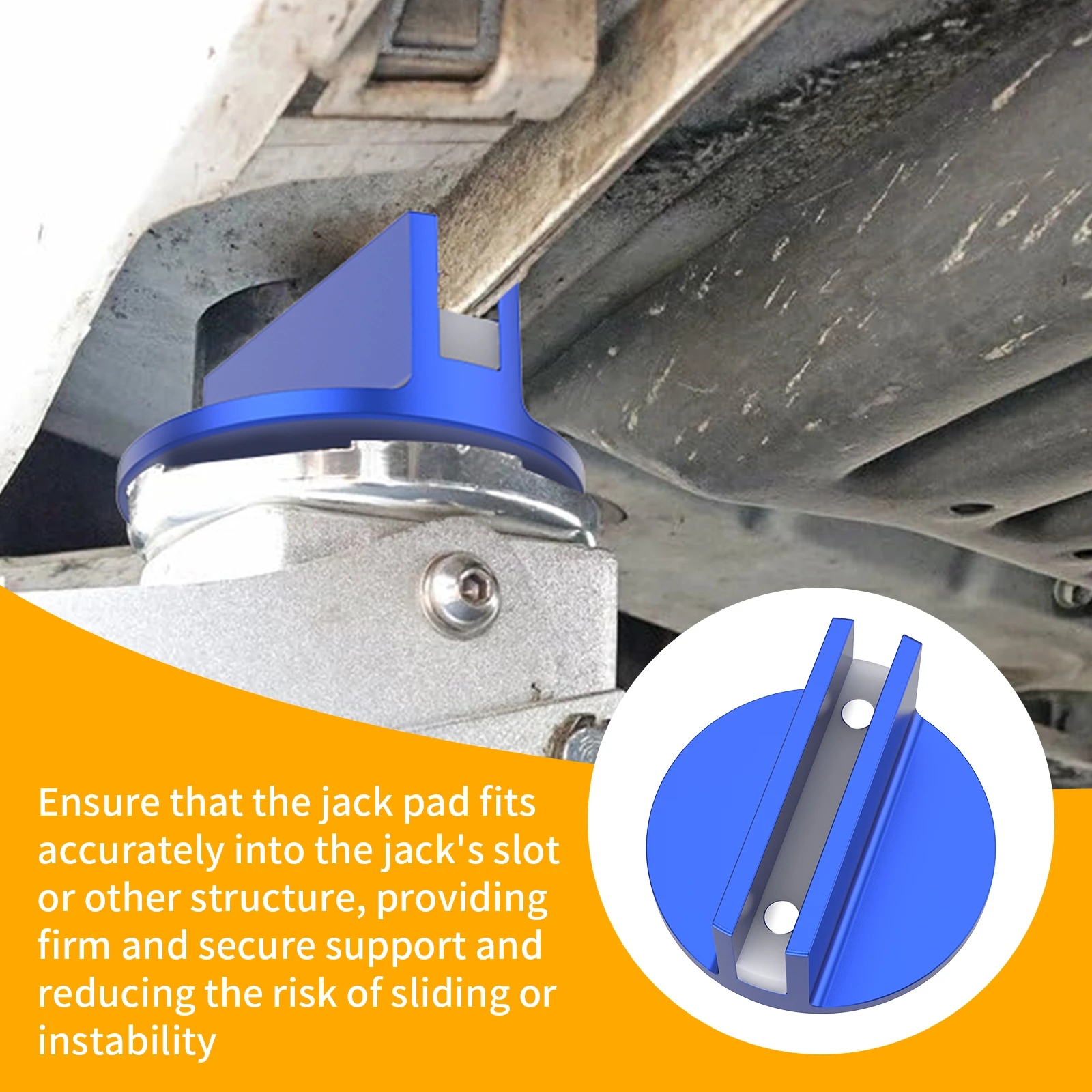 Aluminum Universal Jack Pad Adapter - Slotted Frame Rail Protector and Support Grip