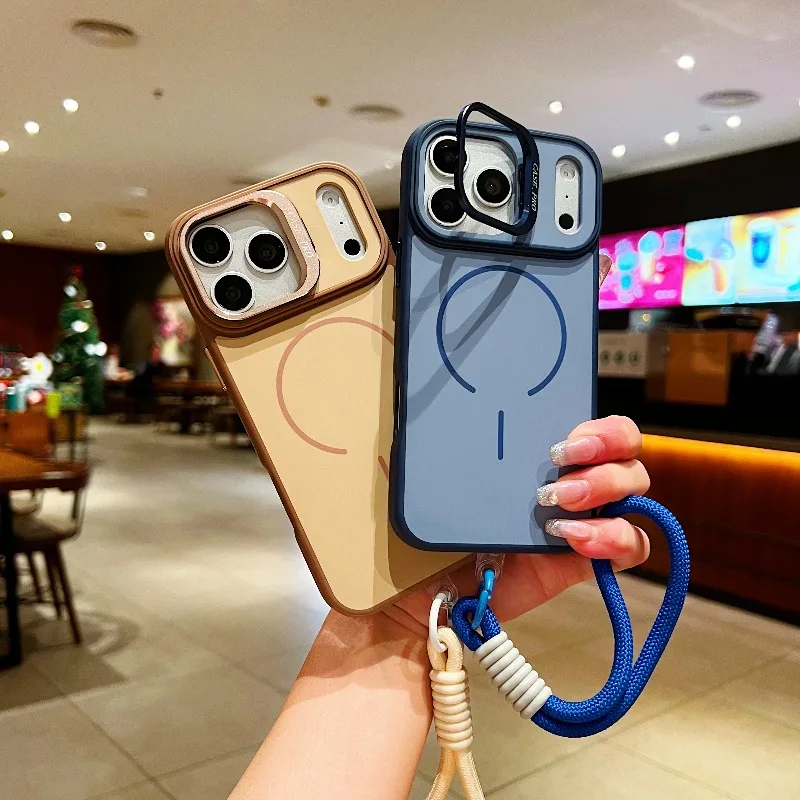 Luxury Fashion Lanyard with Metal Camera Stand & Magnetic Phone Case