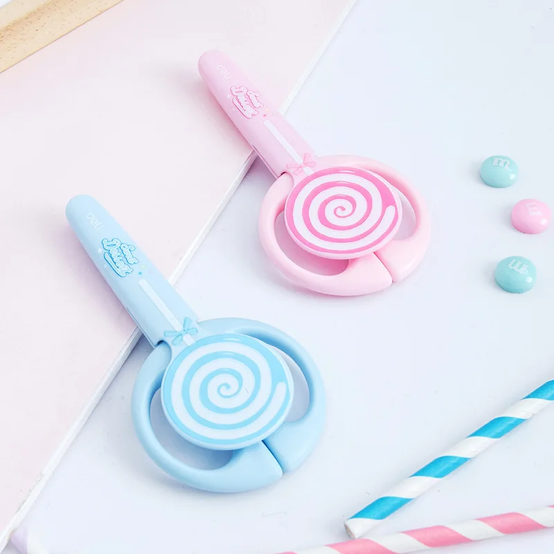 

Mini Kids Scissors Round Head Lollipop Style Papers Cutting Kawaii Stationery Craft Scissors Tools Kindergarten School Supplies