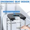 U-Shaped Shower Chair with Thick Padded Cushion, 400LBS Stainless Steel Shower Seat for Inside Shower, Adjustable Bath Chair 5