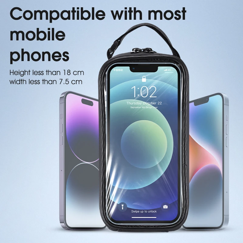 WEST BIKING Bicycle Frame Bag Touch Screen Bike Top Tube Bag 7 Inch Phone Case Waterproof Cycling Front Bag Bike Accessories