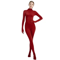 Furry Full - Body Cosplay Costume Base Layer with Tight Neck Cover - 170 (Oxblood red)
