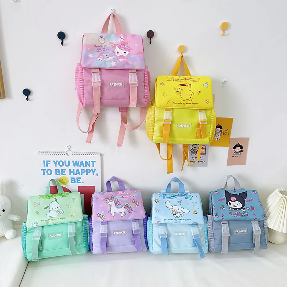 Sanrio Schoolbags Hellokitty Anime Backpacks Cinnamorol Fashion Handbags Large Capacity Bagpacks Cartoon Schoolbag for 3-9Y Kids