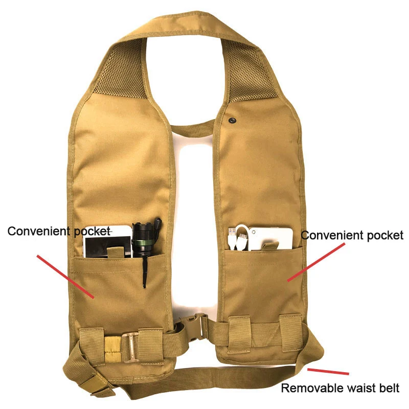 Gilet de pêche tactique respirant avec multiples poches pour bouteilles et équipement de pêche