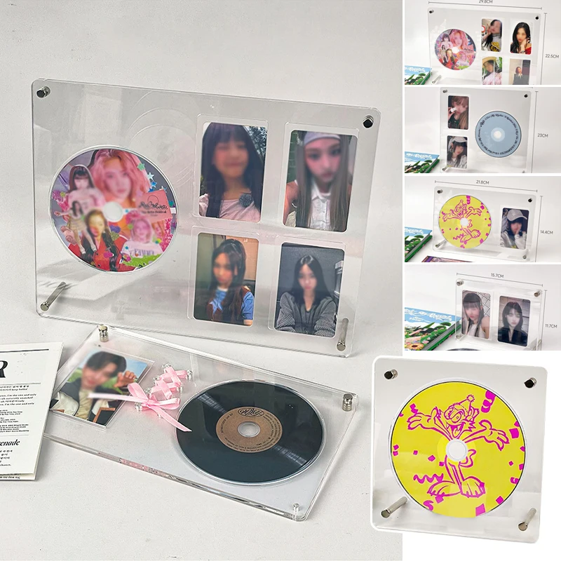 Photo Idol Card Display Stand Room Decor Acrylic Photo Frame Silk Ribbon CD Album Frame Idol Protective Display photo album