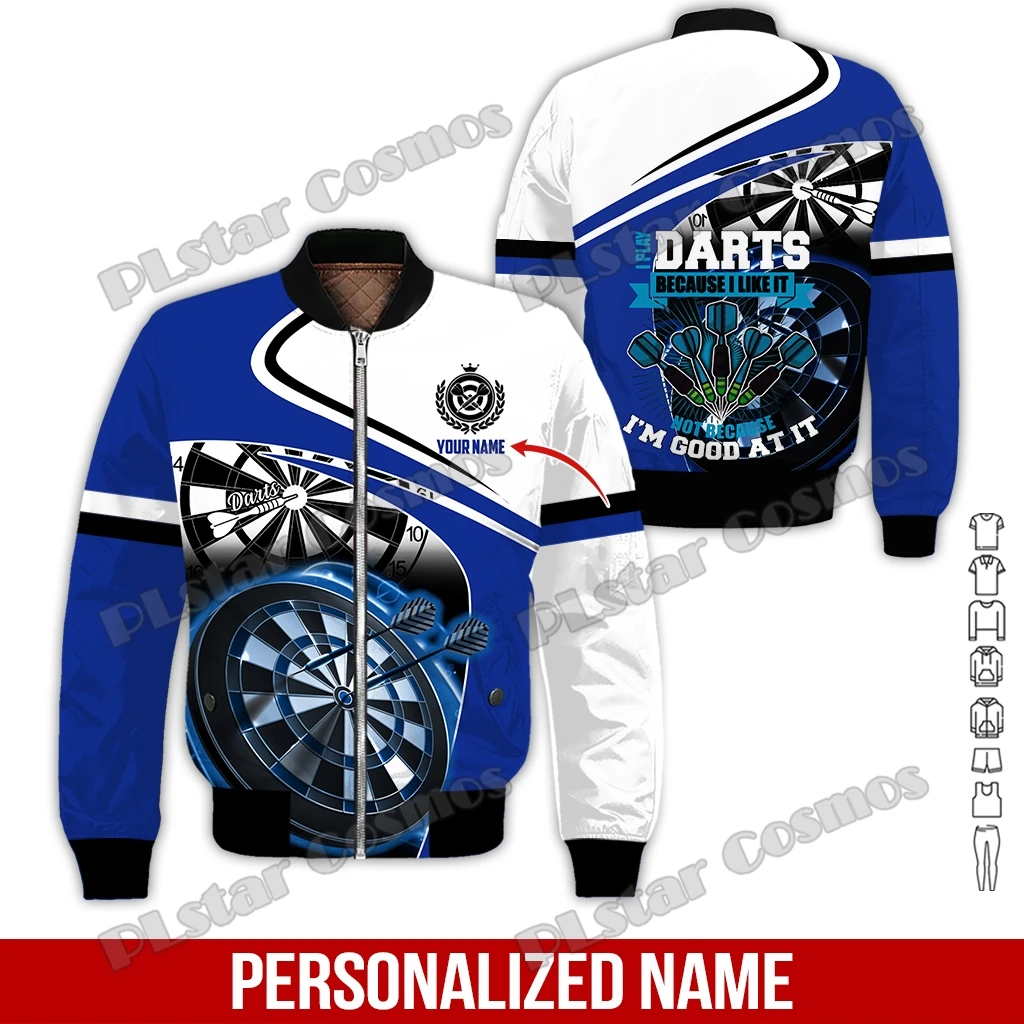 Darts Team Personalisierter Name 3D-gedruckte Herren-Winter-Bomberjacke Unisex Lässige warme Reißverschlussjacke Streetwear Dicker Mantel FX-20 – Detail 9
