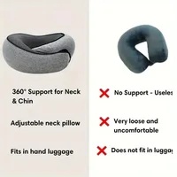 Travel Neck Pillow Memory Foam U-shaped Pillow Snail Style Travel Neck Support Portable Adjustable Soft Noon Break Sleep Pillows 5