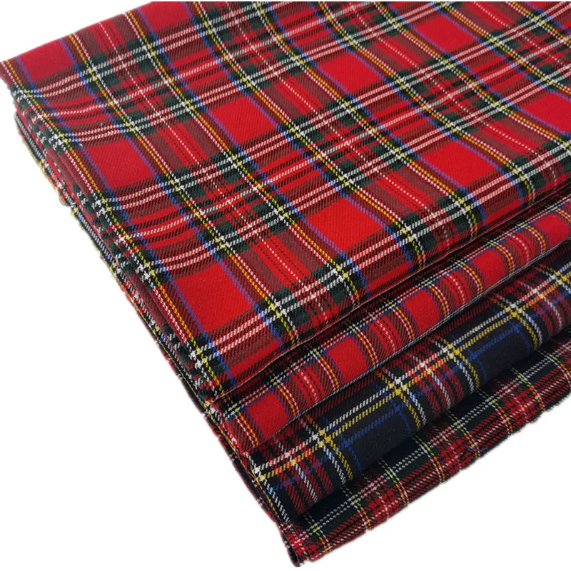 230g Per Meter, Medium Thick Scottish Checks Polyestr Cotton Fabric for Sewing Ladies Skirt,Tartan Designer Fabric High Quality 1