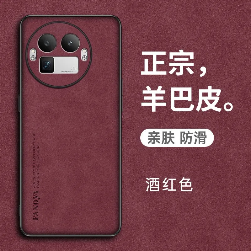 Luxury Skinsheep Leather Shockproof Silicone Bumper Matte Case with Camera Protection