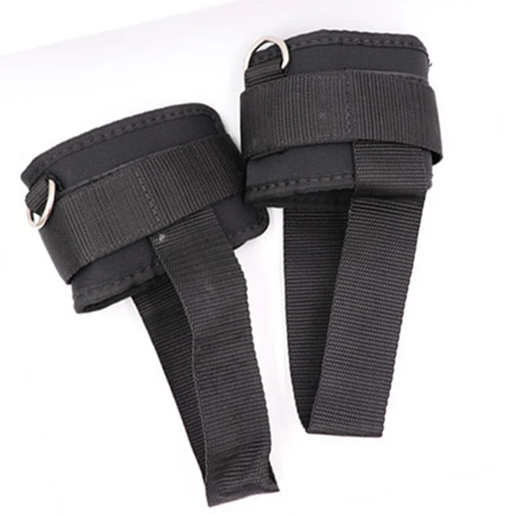 

2 Pieces Ankle Straps Adjustable D-Ring Cuffs Gym Leg Strength with Buckle
