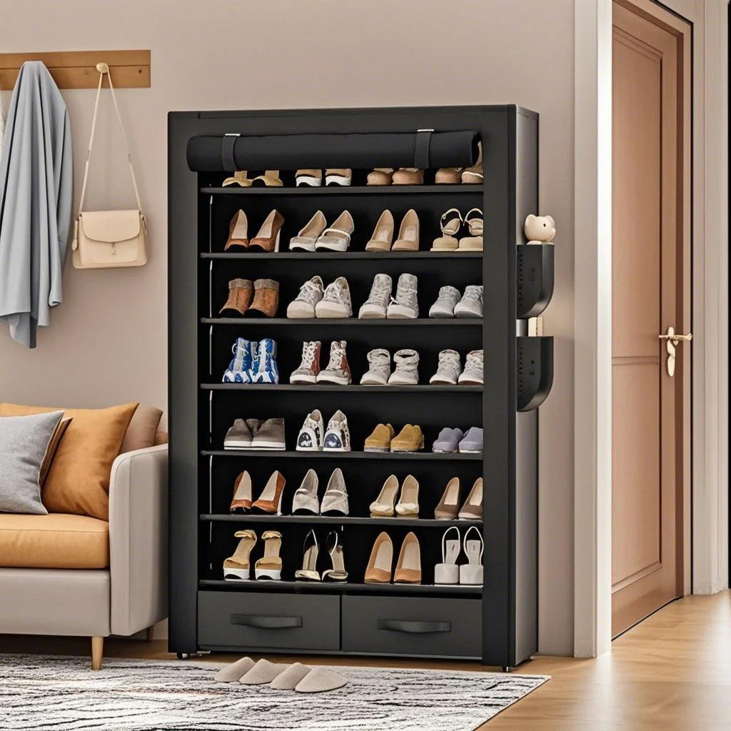 Shoe Rack 10Tier Large Capacity 50-56Pairs Beautiful Tall Shoe Shelf Storage Cabinet Entryway Closet 8 Tier Organizer 32-40Pairs