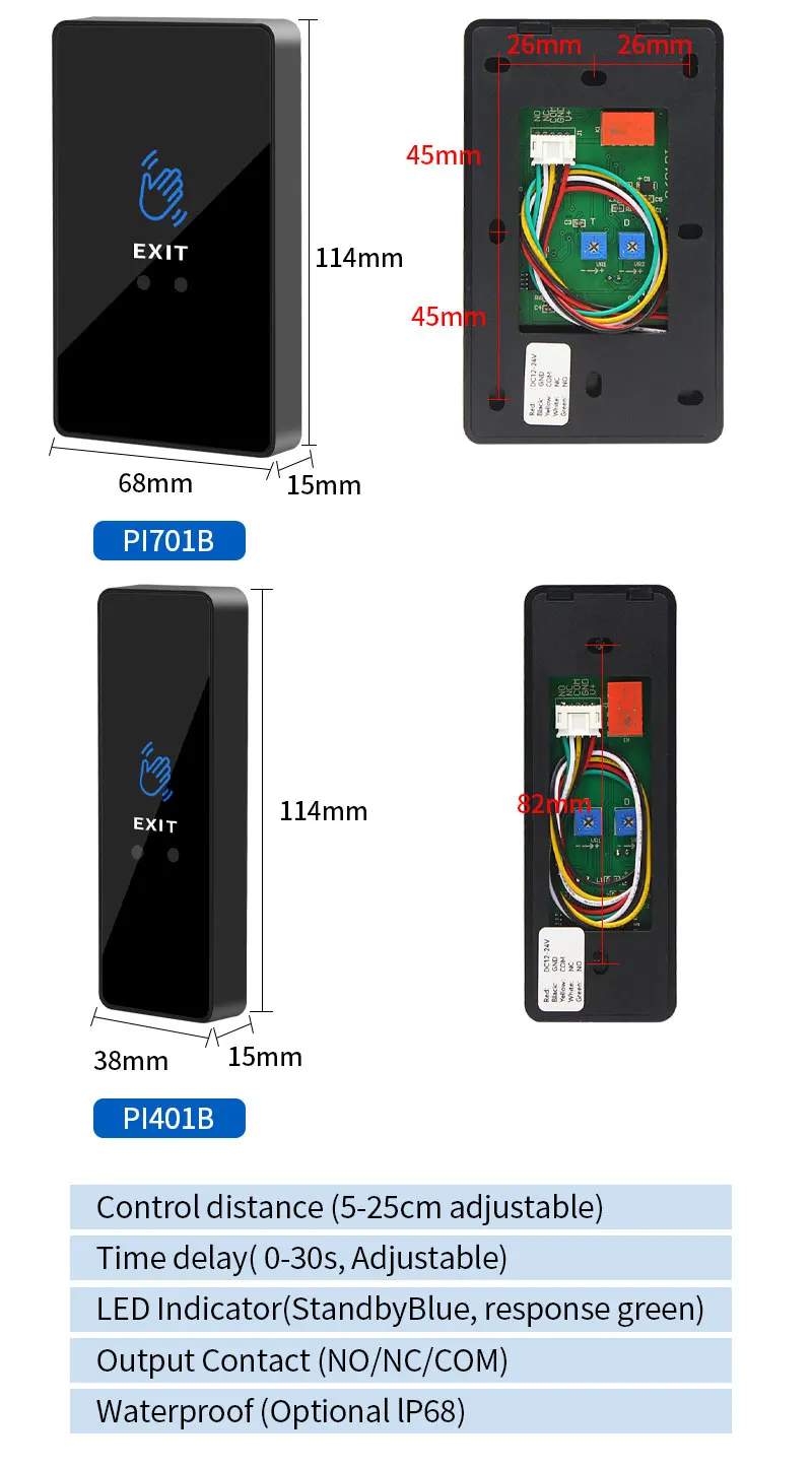 Infrared Sensor Switch No Touch Contactless Switches Wave to Release Door Lock E