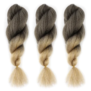 Orientfashion 26Inch Vixen Crochet Bulk Hair Synthetic Jumbo Braids Fluffy Yaki Straight Crochet Hair Afro Kinky Curly Braiding