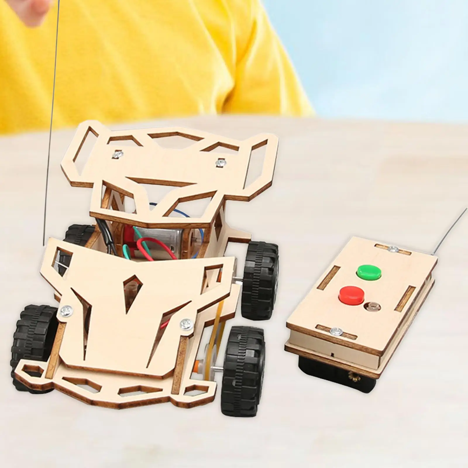

Wooden RC Car Toys Science Kits Remote Control Car Educational Toy for Teens