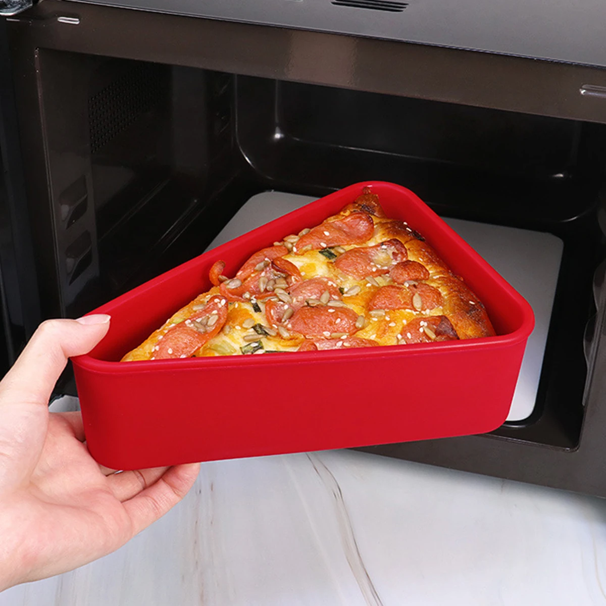 Pizza Storage Container Collapsible Leftover Pizza Box Pack With 5 Triangle  Pizza Serving Trays Pizza Slice Containers Expandable Silicone To Save Spa