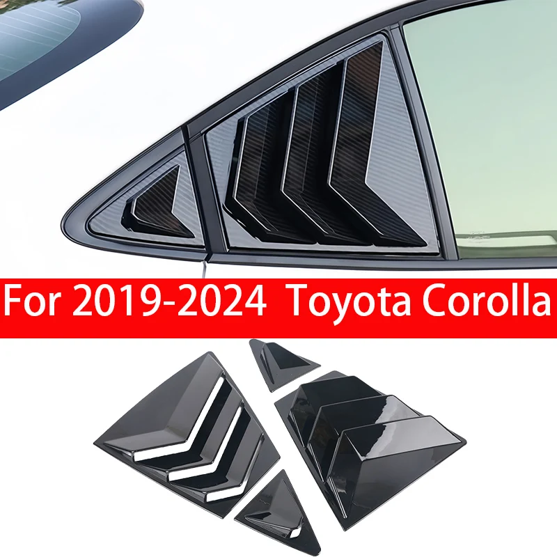토요타 코롤라 2019-2024 2020 2021 2022 차량용 리어 루버 윈도우 사이드 셔터 커버 트림 스티커 벤트 스쿱 카본 파이버 자동차