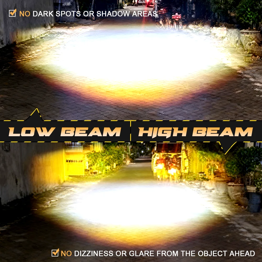 90W 90000LM Luci a Led per illuminazioni auto Lenti Bi Led Fendinebbia per camion Faro con interruttore Faretto ausiliario per moto - immagine 2
