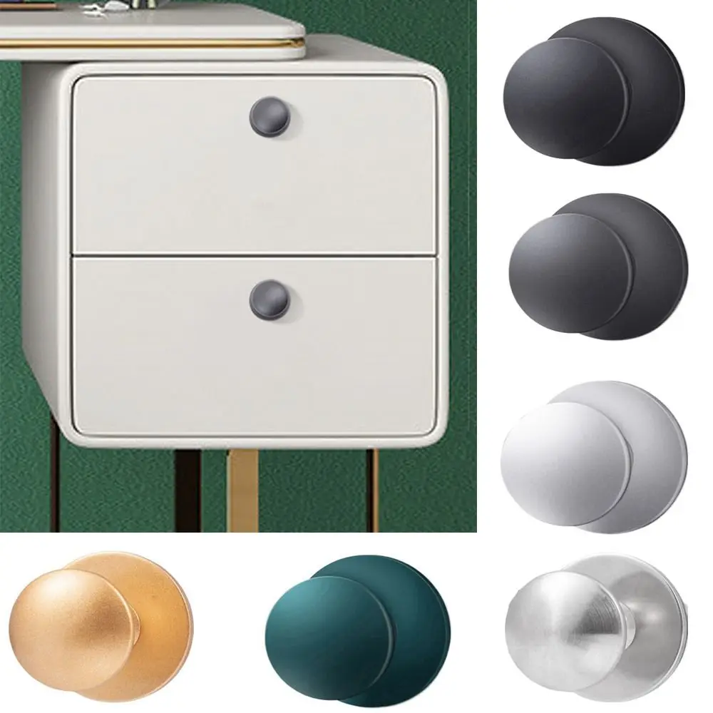 Bouton de porte rond moderne en acier inoxydable, trou unique, argent, sans poinçon, poignée d'armoire