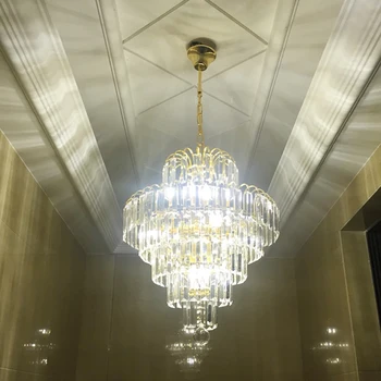 Elegant Crystal Chandelier Modern Droplet Ceiling Lamp Pendant Lighting Fixture Luxury Waterfall Hanging Chandelier 5