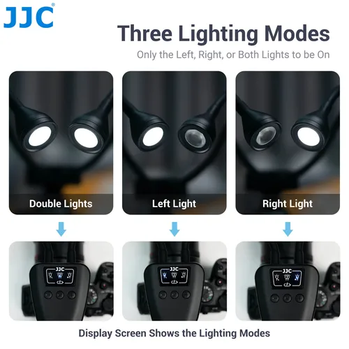 JJC 매크로 LED 암 라이트 10 단계 조정 가능 카메라 매크로 암 라이트 조명 램프, 600mAh 내장 배터리 사진 액세서리 4