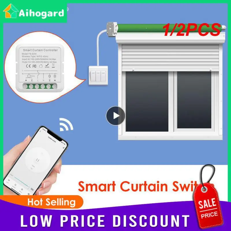 

1/2PCS Tuya WiFi Smart Life Smart Switch For Blind Motor Rolling Shutter Doors Work With Amazon Alexa And Home