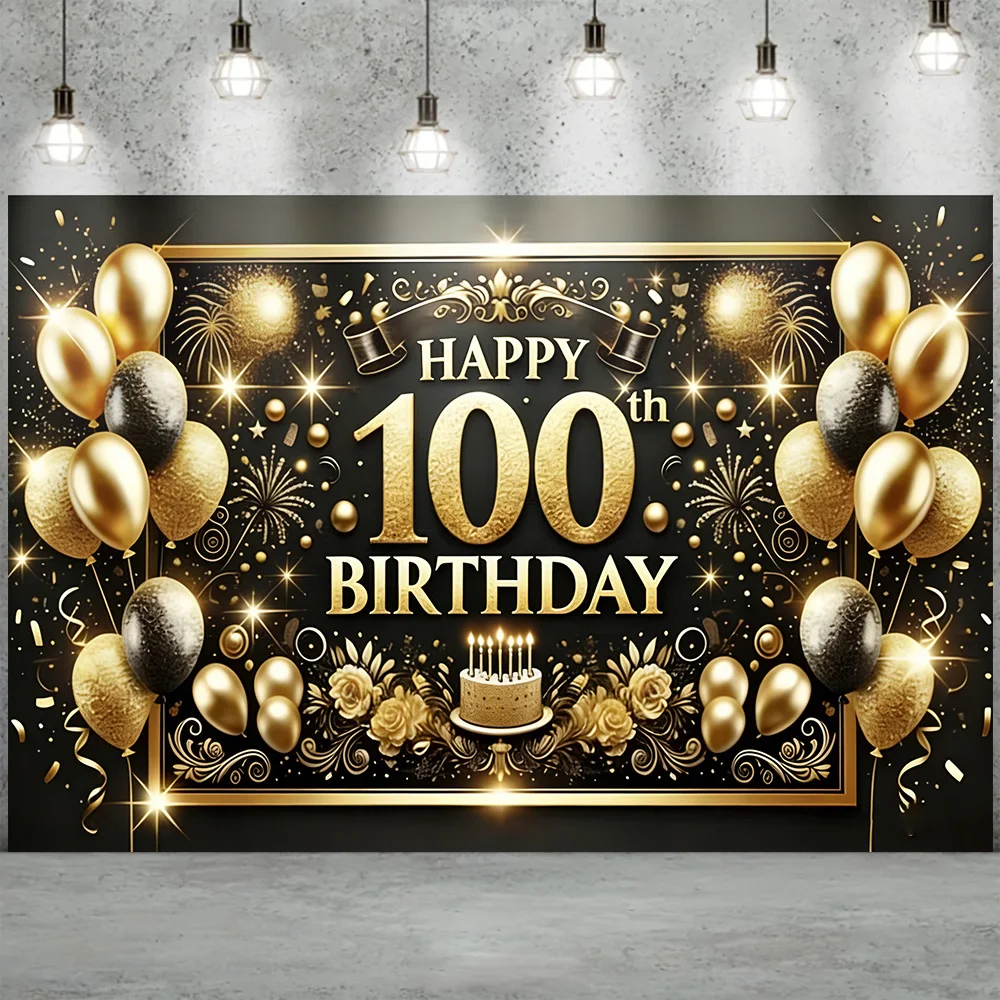 16. und 18. Geburtstagsparty Dekoration Hintergrund Junge Mädchen Jahre Alt Bar Mitzvah Kulisse Banner Schwarz Gold Fotografie-Requisiten – Detail 12