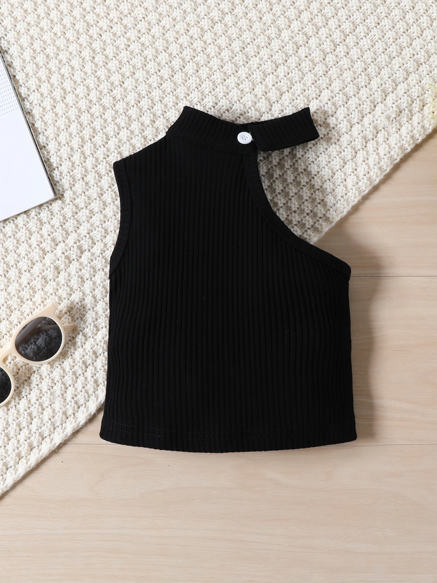 

Girl Clothing Sets Summer Toddler Girl Clothes Kids Sleeveless Vest with Cargo Pants Belt Fanny Pack Girl Suit Children Clothing